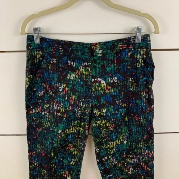 DEREK LAM FOR DESIGN NATION Ankle Chino Pants Black Multi Size 6 Cotton Stretch - Picture 3 of 6